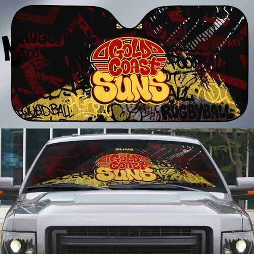 Gold Coast Suns Auto Sun Shade Urban Graffiti Street Art - Bold Abstract Spray Paint