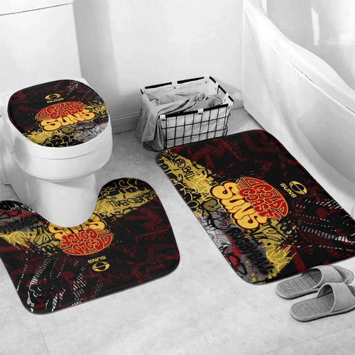 Gold Coast Suns Bathroom Set Urban Graffiti Street Art - Bold Abstract Spray Paint