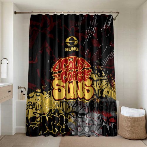 Gold Coast Suns Bathroom Set Urban Graffiti Street Art - Bold Abstract Spray Paint