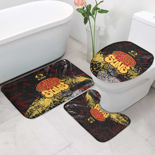 Gold Coast Suns Bathroom Set Urban Graffiti Street Art - Bold Abstract Spray Paint