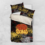 Gold Coast Suns Bedding Set Urban Graffiti Street Art - Bold Abstract Spray Paint
