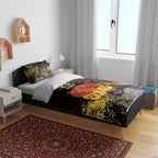 Gold Coast Suns Bedding Set Urban Graffiti Street Art - Bold Abstract Spray Paint