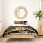 Gold Coast Suns Bedding Set Urban Graffiti Street Art - Bold Abstract Spray Paint