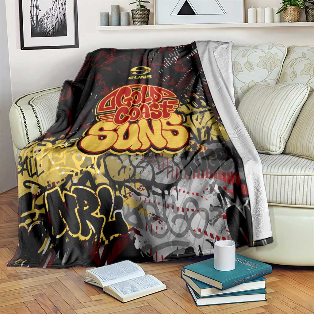 Gold Coast Suns Blanket Urban Graffiti Street Art - Bold Abstract Spray Paint