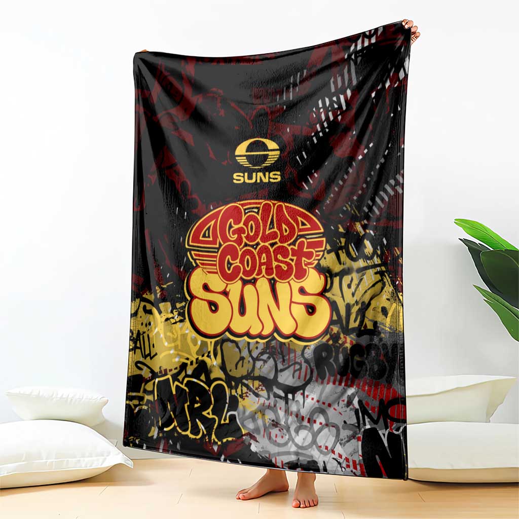 Gold Coast Suns Blanket Urban Graffiti Street Art - Bold Abstract Spray Paint