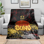 Gold Coast Suns Blanket Urban Graffiti Street Art - Bold Abstract Spray Paint