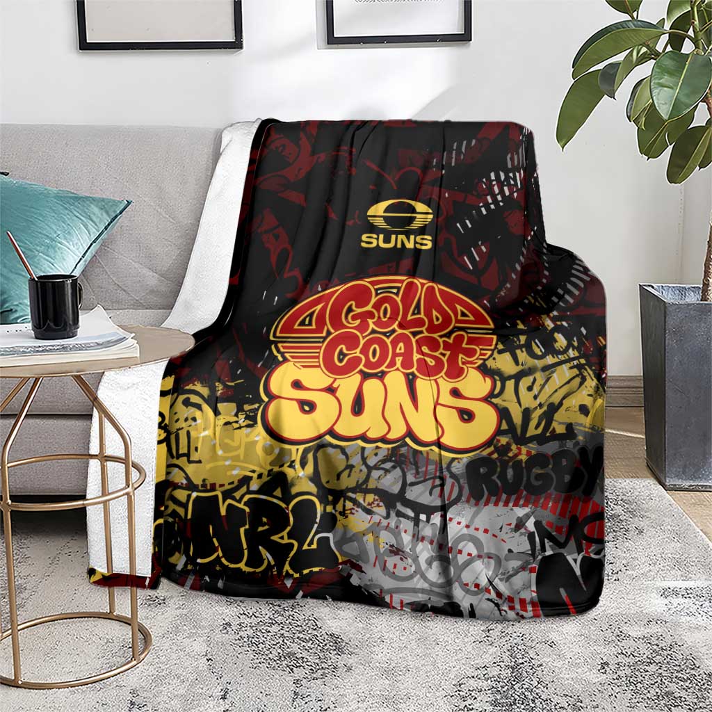 Gold Coast Suns Blanket Urban Graffiti Street Art - Bold Abstract Spray Paint