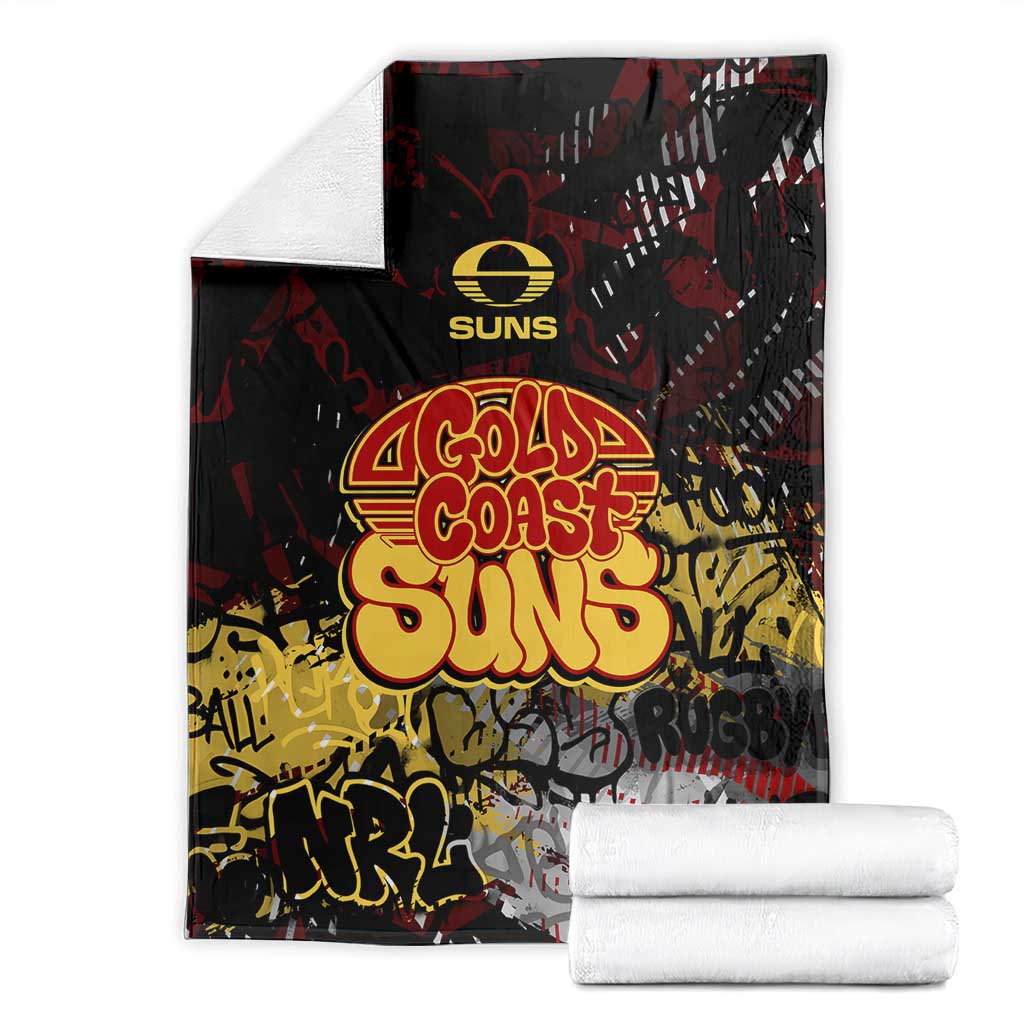 Gold Coast Suns Blanket Urban Graffiti Street Art - Bold Abstract Spray Paint