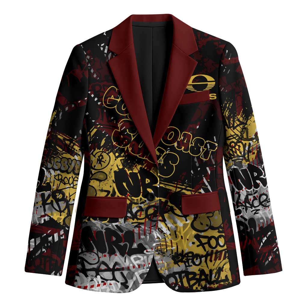 Gold Coast Suns Blazer Urban Graffiti Street Art - Bold Abstract Spray Paint