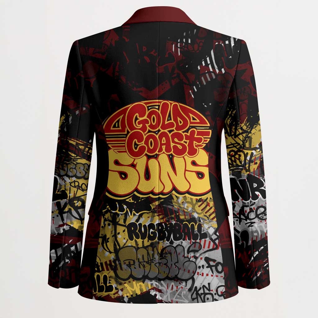 Gold Coast Suns Blazer Urban Graffiti Street Art - Bold Abstract Spray Paint