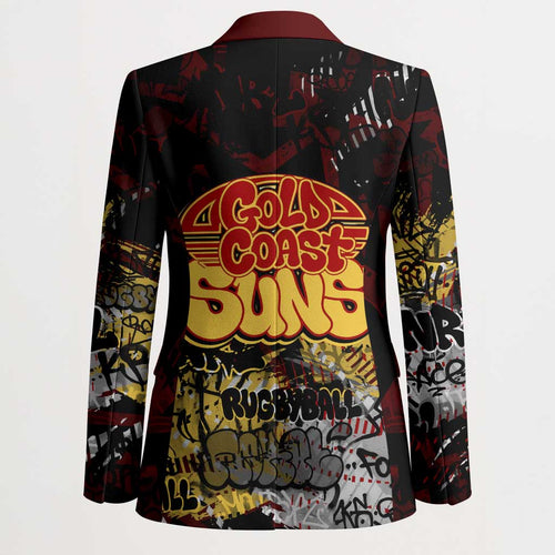 Gold Coast Suns Blazer Urban Graffiti Street Art - Bold Abstract Spray Paint