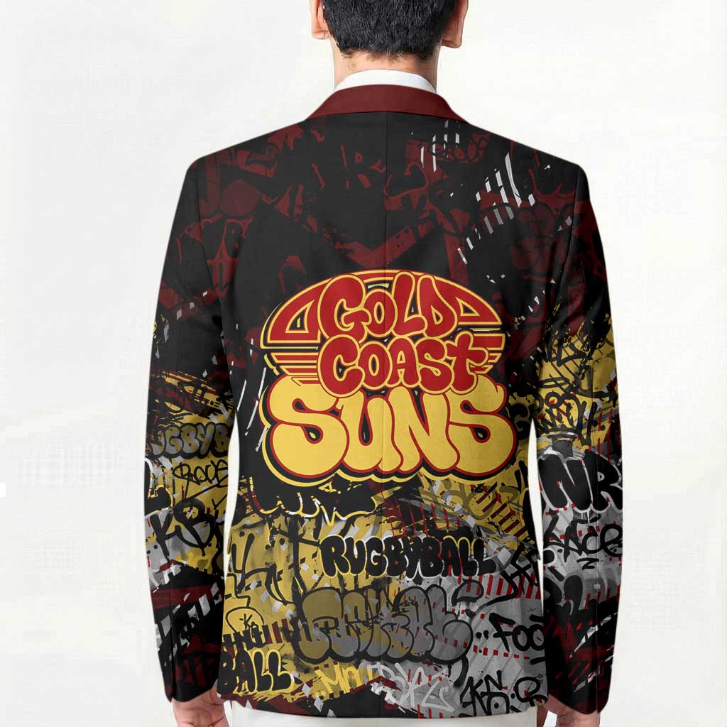 Gold Coast Suns Blazer Urban Graffiti Street Art - Bold Abstract Spray Paint