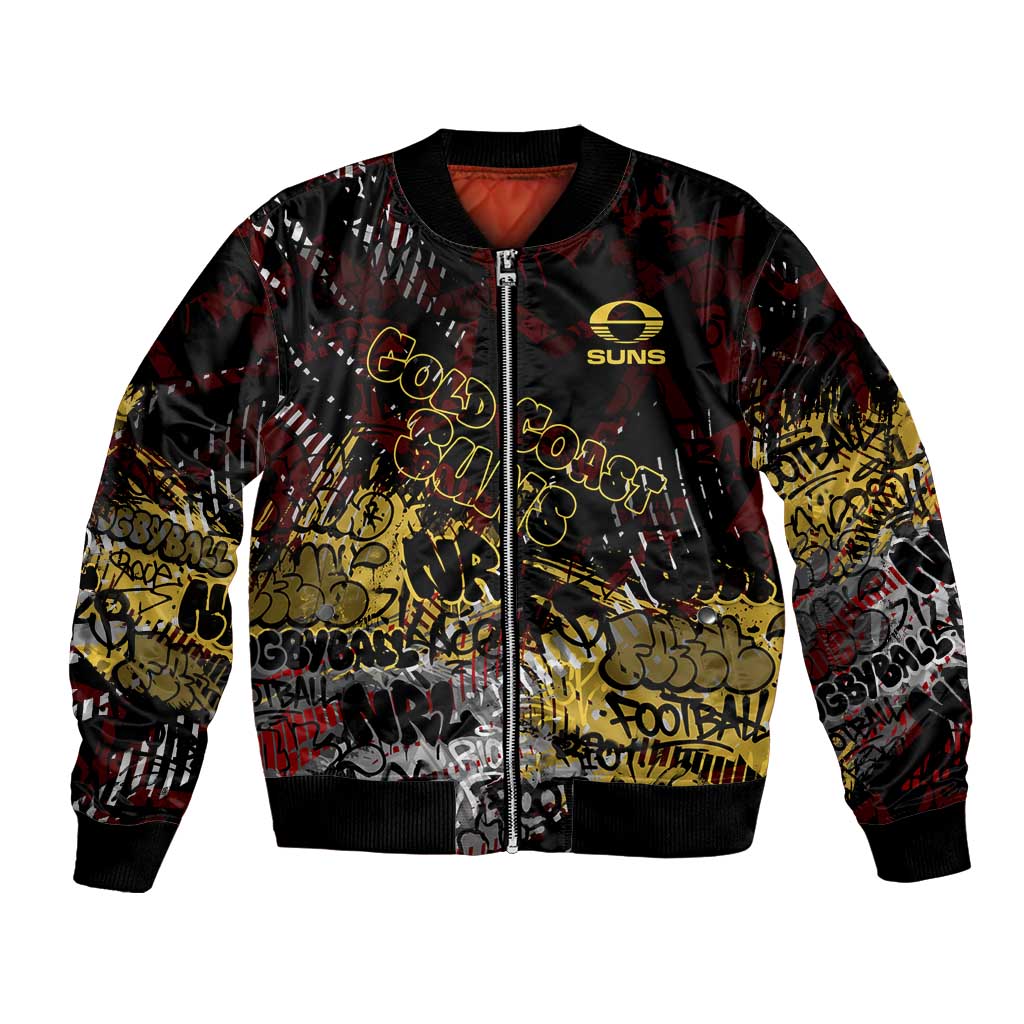 Gold Coast Suns Bomber Jacket Urban Graffiti Street Art - Bold Abstract Spray Paint