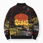 Gold Coast Suns Bomber Puffer Jacket Urban Graffiti Street Art - Bold Abstract Spray Paint
