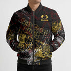 Gold Coast Suns Bomber Puffer Jacket Urban Graffiti Street Art - Bold Abstract Spray Paint
