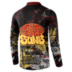 Gold Coast Suns Button Sweatshirt Urban Graffiti Street Art - Bold Abstract Spray Paint