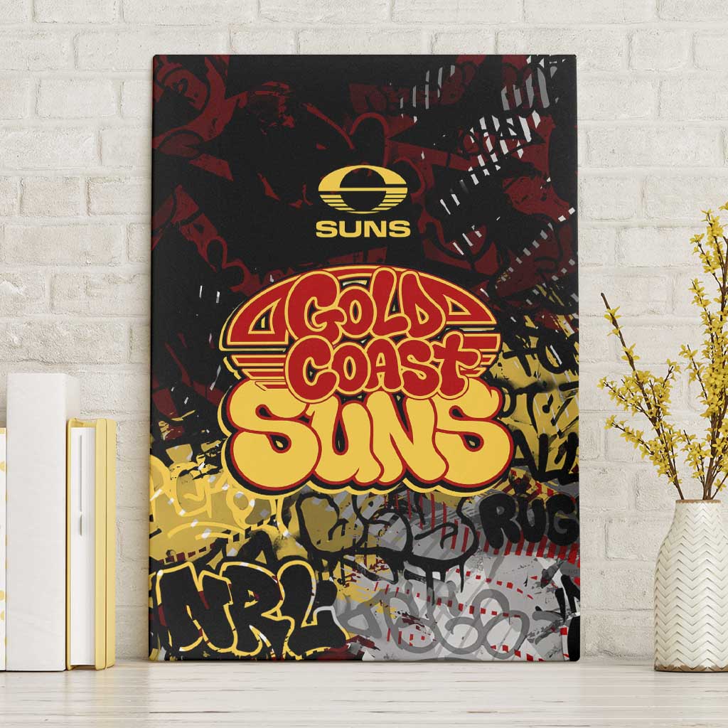 Gold Coast Suns Canvas Wall Art Urban Graffiti Street Art - Bold Abstract Spray Paint