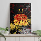 Gold Coast Suns Canvas Wall Art Urban Graffiti Street Art - Bold Abstract Spray Paint