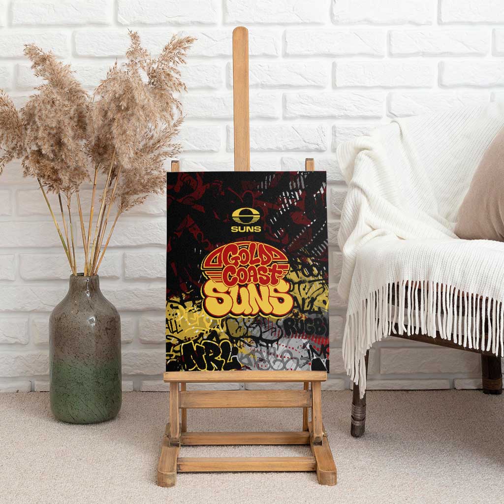 Gold Coast Suns Canvas Wall Art Urban Graffiti Street Art - Bold Abstract Spray Paint
