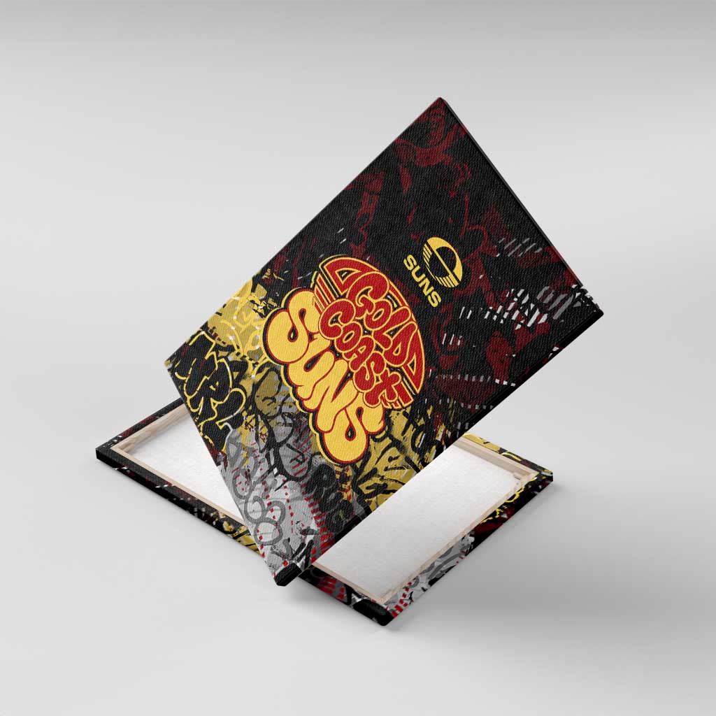 Gold Coast Suns Canvas Wall Art Urban Graffiti Street Art - Bold Abstract Spray Paint