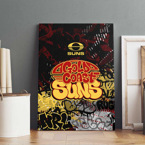 Gold Coast Suns Canvas Wall Art Urban Graffiti Street Art - Bold Abstract Spray Paint