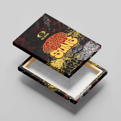 Gold Coast Suns Canvas Wall Art Urban Graffiti Street Art - Bold Abstract Spray Paint