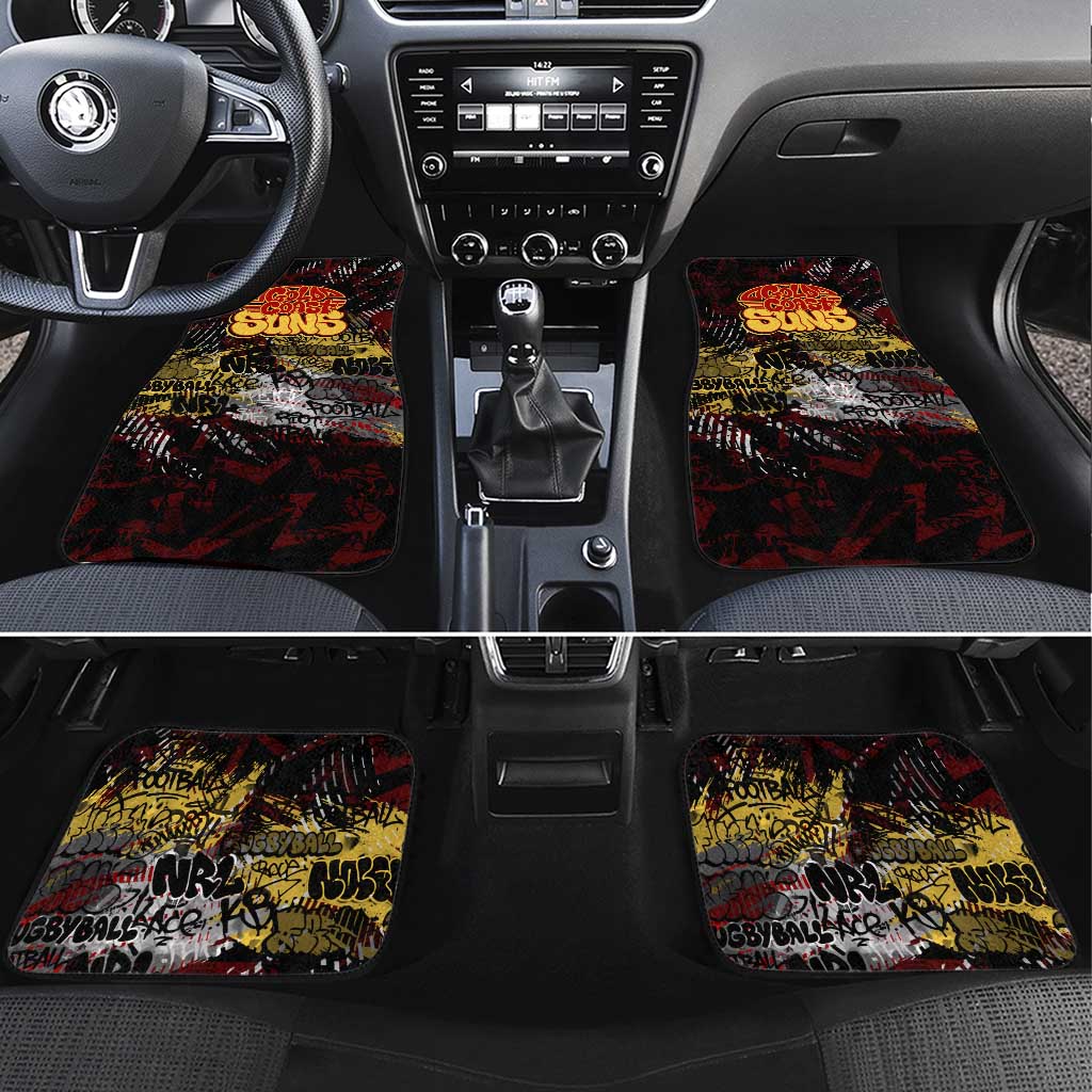 Gold Coast Suns Car Mats Urban Graffiti Street Art - Bold Abstract Spray Paint
