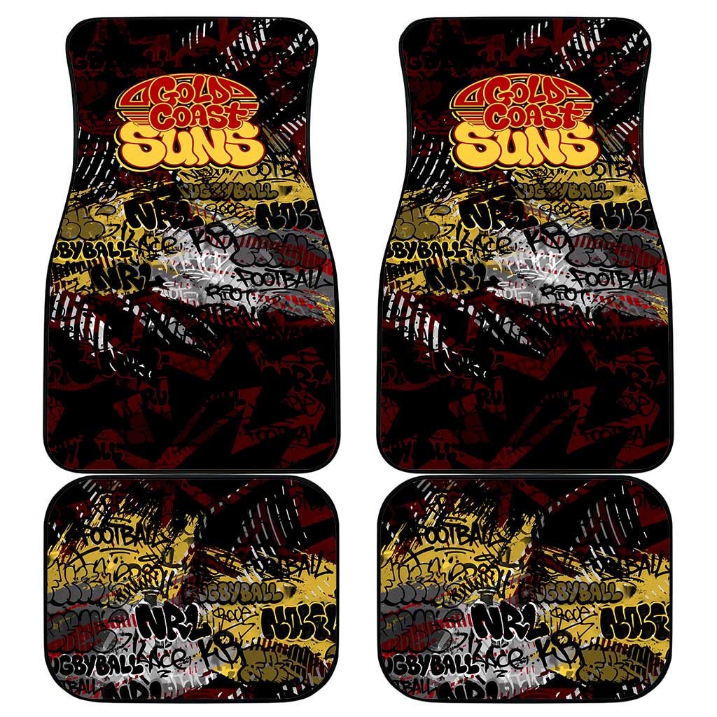 Gold Coast Suns Car Mats Urban Graffiti Street Art - Bold Abstract Spray Paint