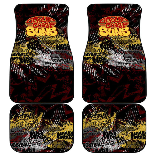 Gold Coast Suns Car Mats Urban Graffiti Street Art - Bold Abstract Spray Paint