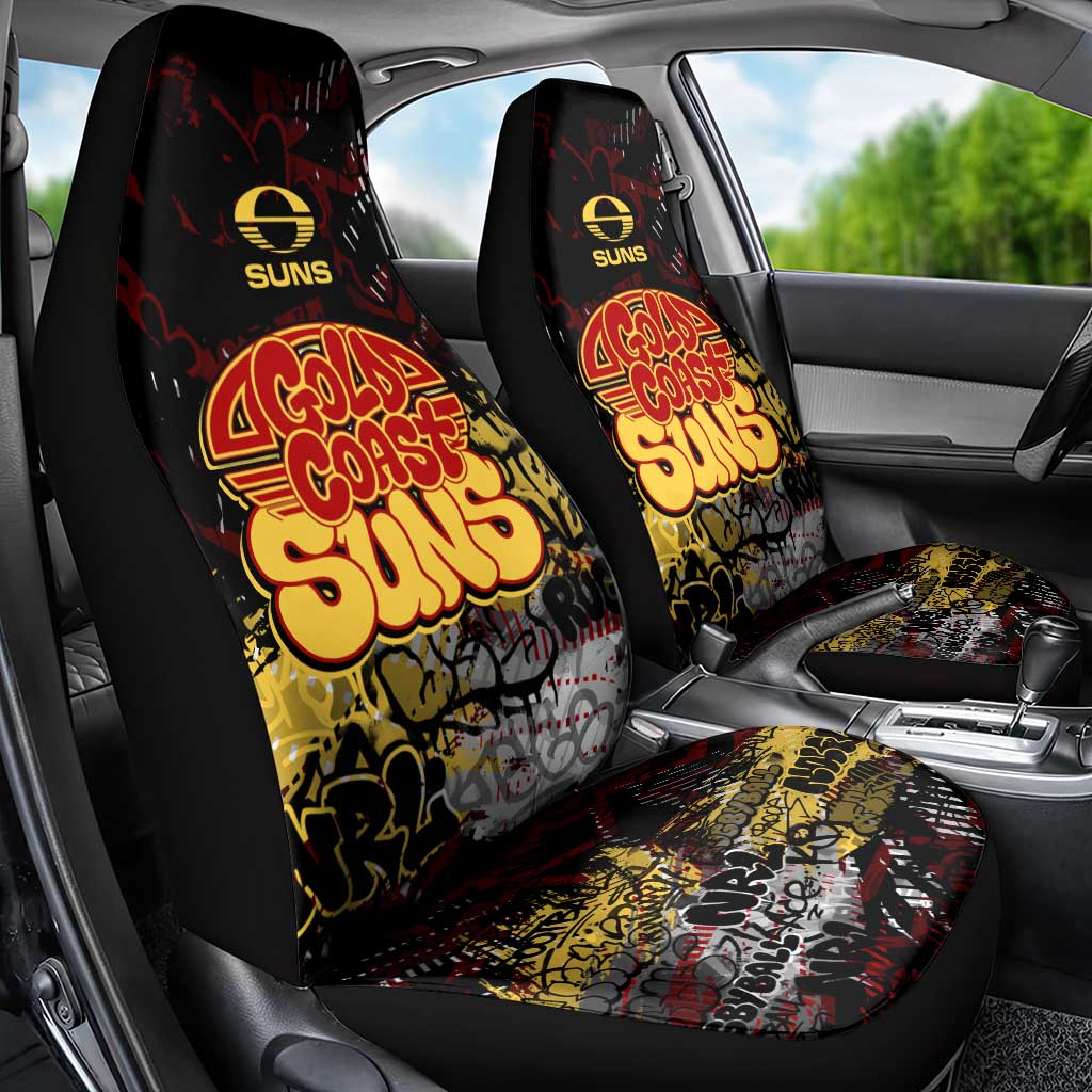 Gold Coast Suns Car Seat Cover Urban Graffiti Street Art - Bold Abstract Spray Paint