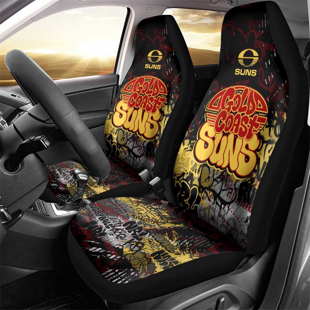 Gold Coast Suns Car Seat Cover Urban Graffiti Street Art - Bold Abstract Spray Paint