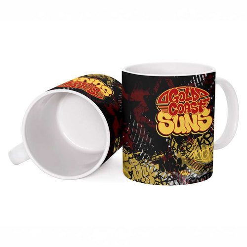 Gold Coast Suns Ceramic Mug Urban Graffiti Street Art - Bold Abstract Spray Paint