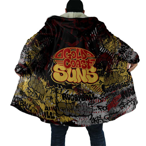 Gold Coast Suns Cloak Urban Graffiti Street Art - Bold Abstract Spray Paint
