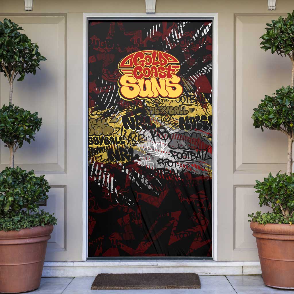 Gold Coast Suns Door Cover Urban Graffiti Street Art - Bold Abstract Spray Paint