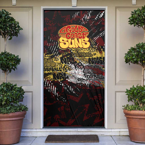 Gold Coast Suns Door Cover Urban Graffiti Street Art - Bold Abstract Spray Paint