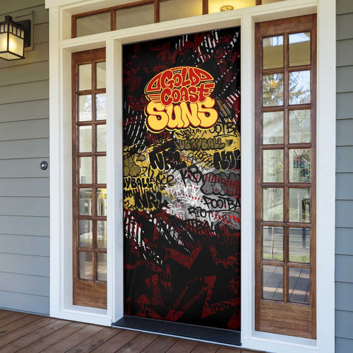 Gold Coast Suns Door Cover Urban Graffiti Street Art - Bold Abstract Spray Paint