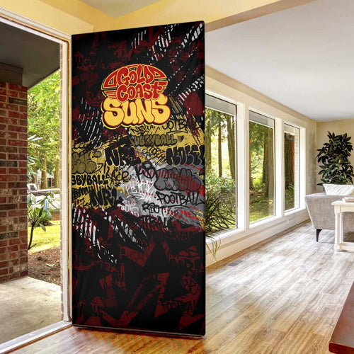 Gold Coast Suns Door Cover Urban Graffiti Street Art - Bold Abstract Spray Paint