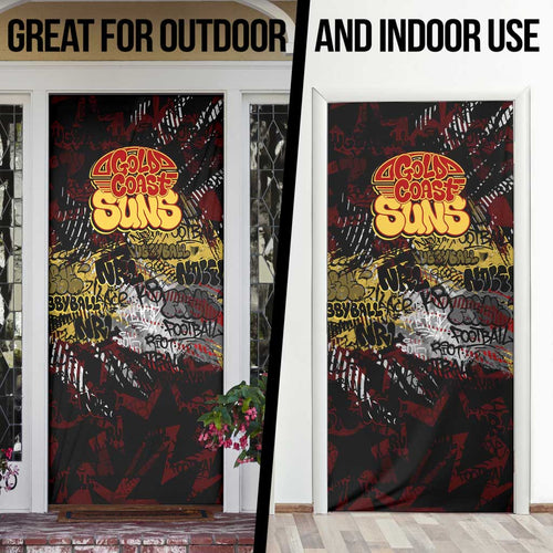 Gold Coast Suns Door Cover Urban Graffiti Street Art - Bold Abstract Spray Paint