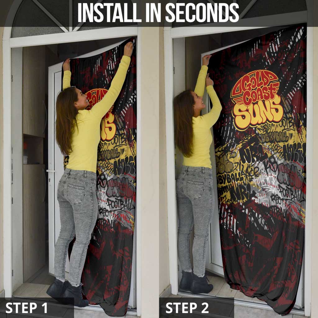 Gold Coast Suns Door Cover Urban Graffiti Street Art - Bold Abstract Spray Paint