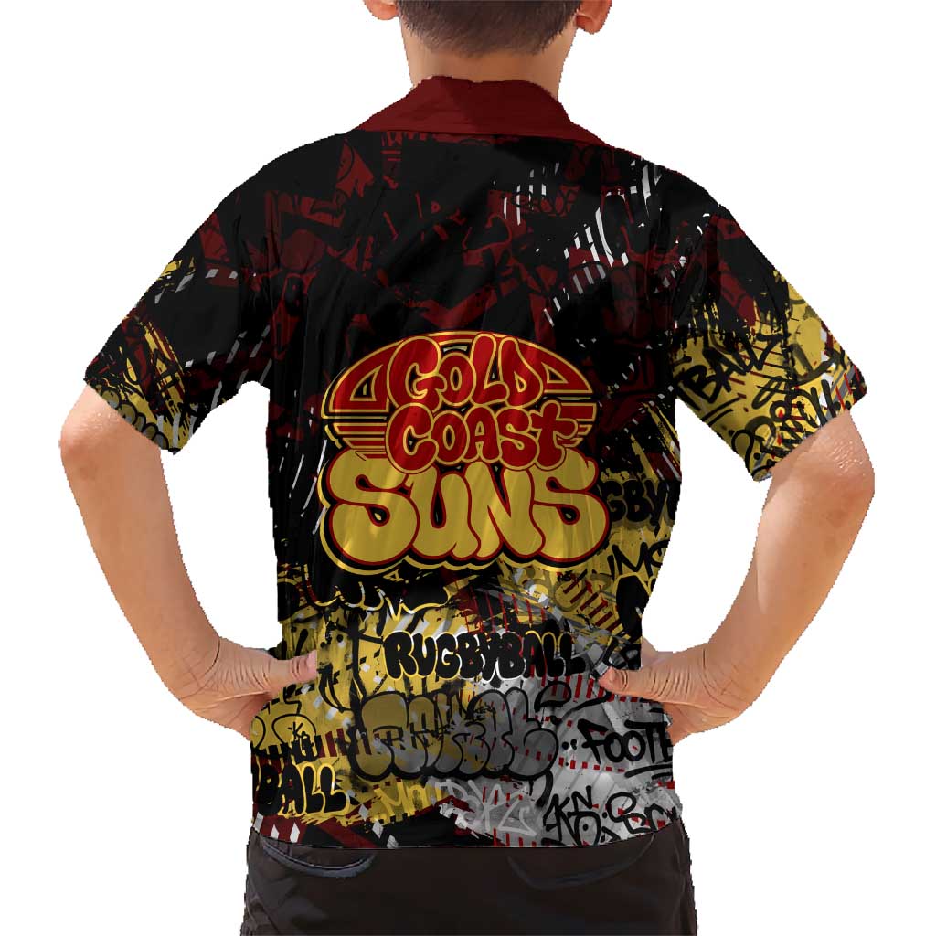 Gold Coast Suns Family Matching Mermaid Dress and Hawaiian Shirt Urban Graffiti Street Art - Bold Abstract Spray Paint