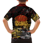 Gold Coast Suns Family Matching Mermaid Dress and Hawaiian Shirt Urban Graffiti Street Art - Bold Abstract Spray Paint