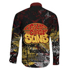 Gold Coast Suns Family Matching Mermaid Dress and Hawaiian Shirt Urban Graffiti Street Art - Bold Abstract Spray Paint
