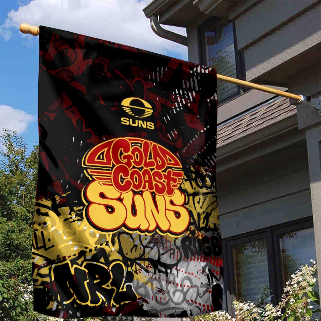 Gold Coast Suns Garden Flag Urban Graffiti Street Art - Bold Abstract Spray Paint
