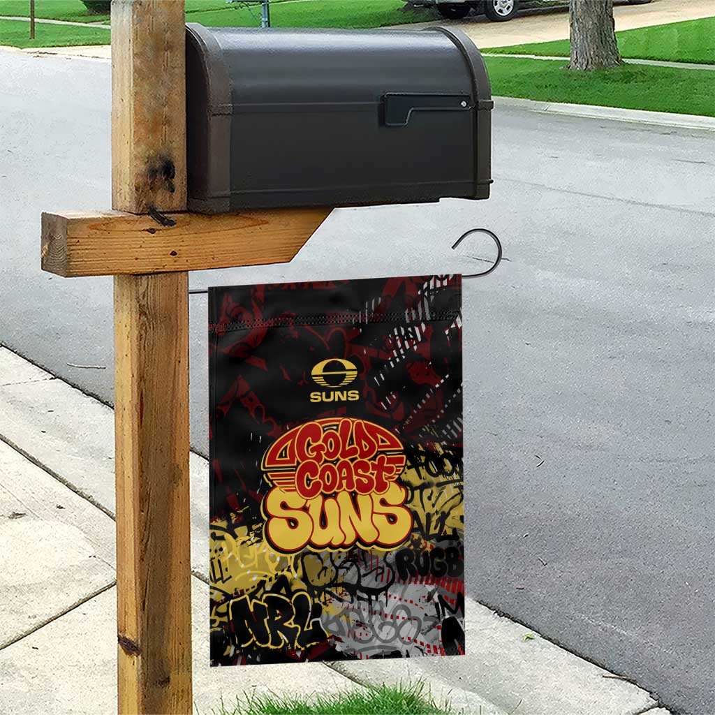 Gold Coast Suns Garden Flag Urban Graffiti Street Art - Bold Abstract Spray Paint