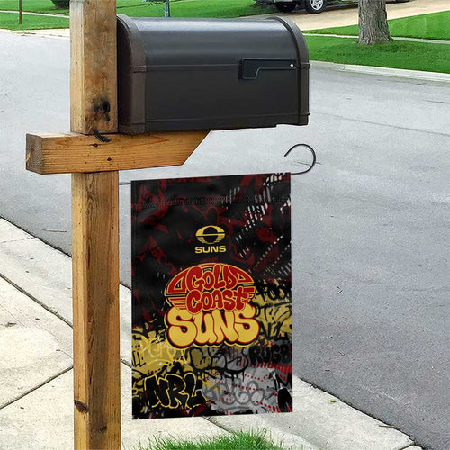 Gold Coast Suns Garden Flag Urban Graffiti Street Art - Bold Abstract Spray Paint