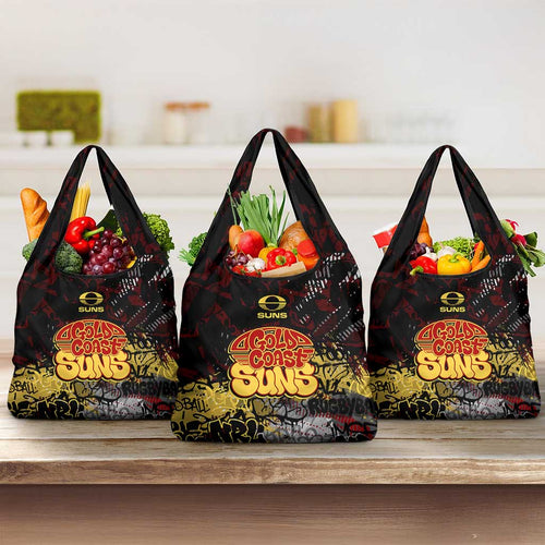 Gold Coast Suns Grocery Bag Urban Graffiti Street Art - Bold Abstract Spray Paint