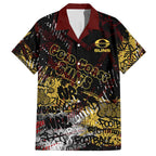Gold Coast Suns Hawaiian Shirt Urban Graffiti Street Art - Bold Abstract Spray Paint
