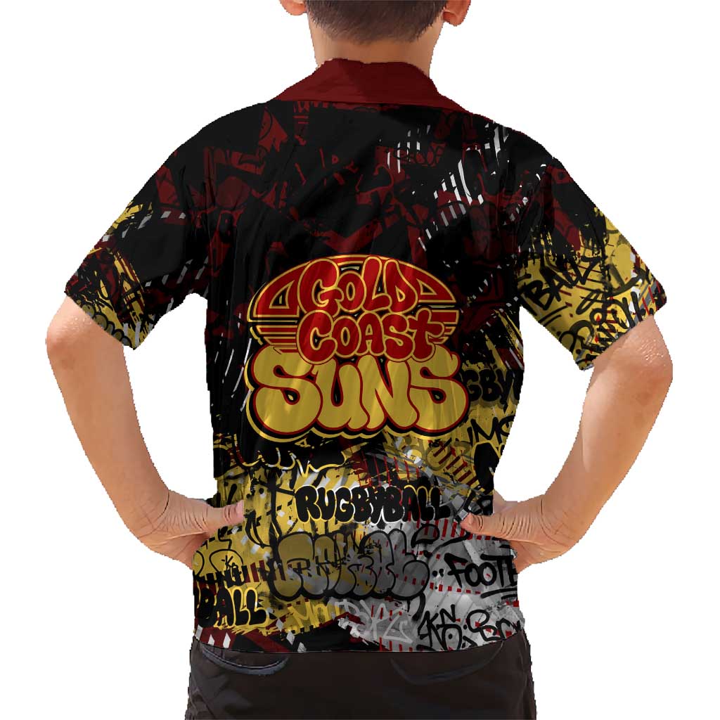 Gold Coast Suns Hawaiian Shirt Urban Graffiti Street Art - Bold Abstract Spray Paint