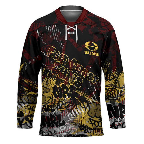 Gold Coast Suns Hockey Jersey Urban Graffiti Street Art - Bold Abstract Spray Paint