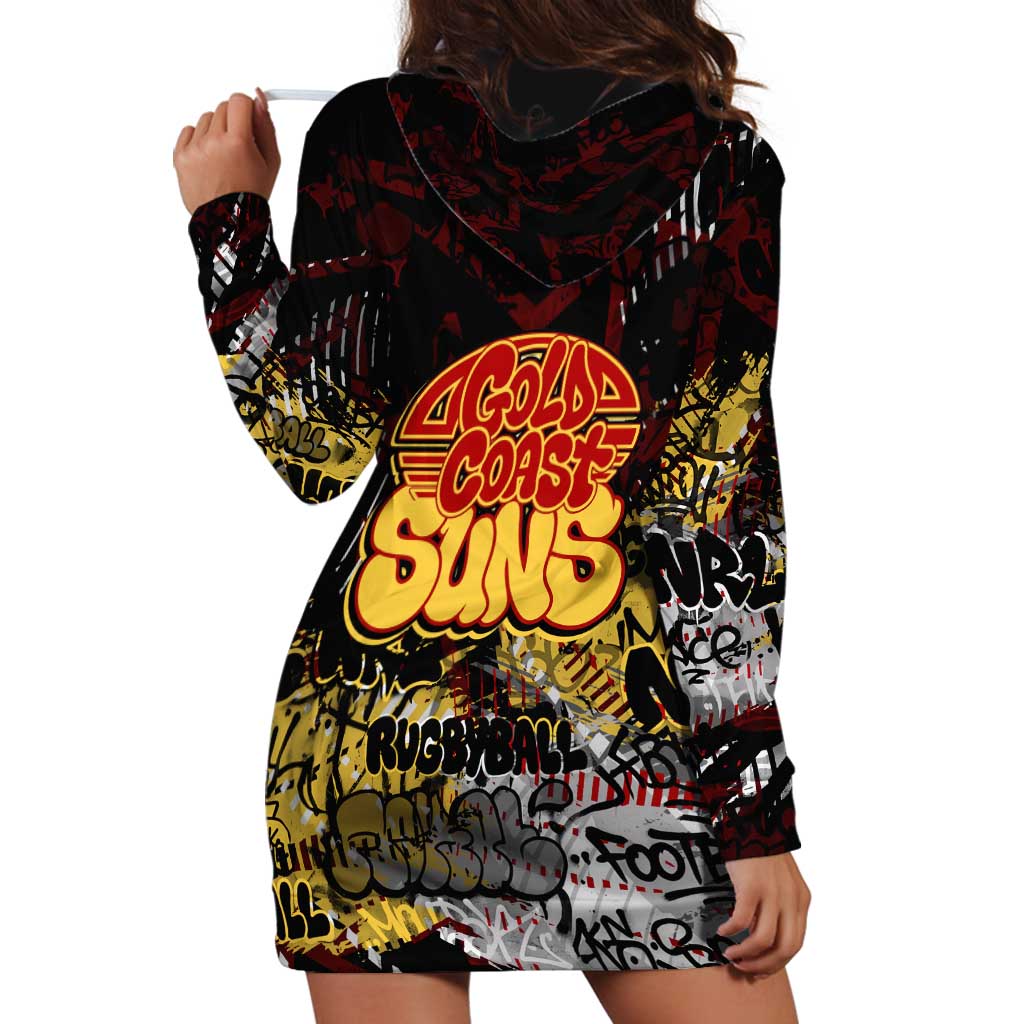 Gold Coast Suns Hoodie Dress Urban Graffiti Street Art - Bold Abstract Spray Paint